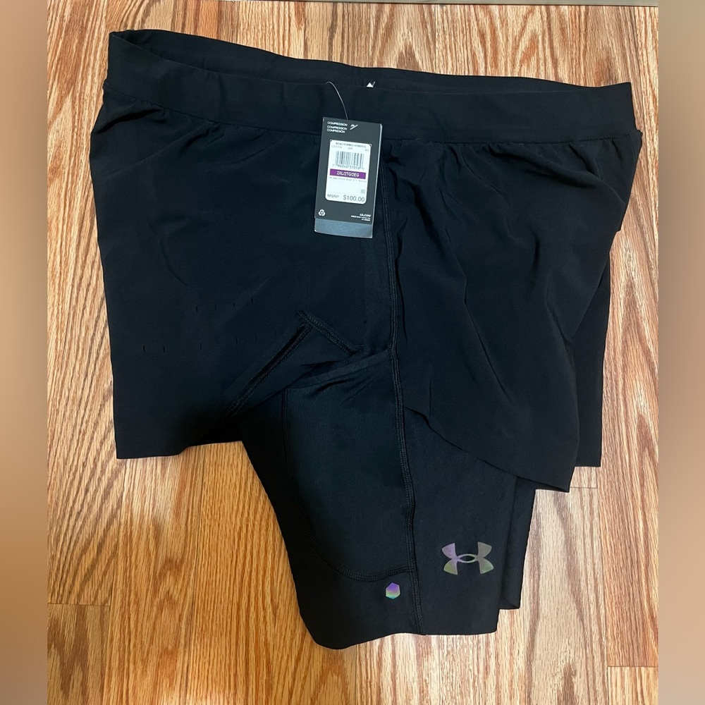 Under armour smartform rush 2 in 1 shorts 2xl running shorts
